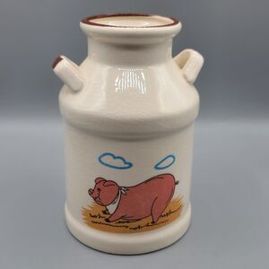 Ceramic Glazed Pig Milk Canister Jug Container